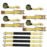 Labwork Wheel Tie Down Straps with Heavy Duty Flat Hooks For Car Trailer