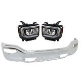 Labwork RH+LH HID Headlights&Front Bumper Face Bar For 2016-2018 GMC Sierra 1500