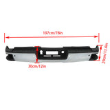 Labwork Rear Bumper Chrome For Silverado Sierra 2500 3500 2015-2019 Steel W/Park