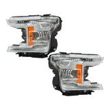 Labwork Left+Right Headlights Assembly For Ford F-150 2018-2020 Halogen Chrome
