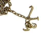 w/ R T J&Grab Hook 2PCS G70 5/16''x10' Transport Tow Chain J Hook Long Shank