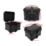 Motorcycle Top Case 45L Waterproof Rear Tour Box with Security Lock Helmet Case