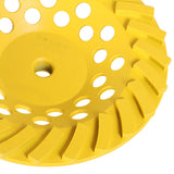 Yellow Grinding Wheel 7-Inch Diamond Cup Concrete Arbor 5/8 - 11-Inch RPM 8600