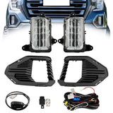 Labwork Front LED Fog Lights Lamps W/Bezels For 2019-2021 GMC Sierra 1500 AT4