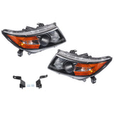 Labwork LH+RH Headlights For Honda Odyssey 2011-2017 Halogen Black Amber Corner