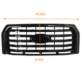 Labwork Front Upper Grille For Ford F150 2015-2017 Gloss Black Horizontal ABS