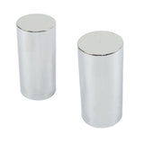 Lug Nut Covers Plastic 33mm 4-1/4" Screw-On Flat Top Cylinder Chrome Set Of 20
