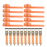 10-Pack 1.5"x15' 4000 lbs Ratchet Straps J-Hook Heavy Duty Polyester Tie Downs