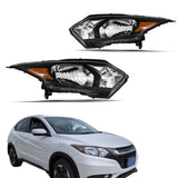 Labwork Left+Right [Halogen] Black Headlights Headlamp For 2016-2018 Honda HR-V
