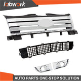 Labwork Bumper Grille Assembly + 1 Pair Fog Lamp Molding For Ford Edge 2007-2010