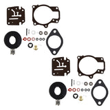 Set of 2 Carburetor Carb Rebuild Kit w Float For Johnson Evinrude 50 55 60 HP
