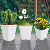 10 Pack Square Nursery Pot Plastic Plant Flower Pots Container 5 Gallon White