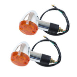 2x Light Motorcycle Amber Chrome Front Rear Turn Signal Blinker Indicator