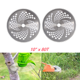 2 Pack Replace For Cutter Trimmer Weed Eater Carbide Tip Brush Blades 80T x 10"