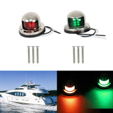 Pair Red & Green 8LED Navigation Lights Marine Bow Light Lamp for Boat Pontoon