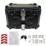 55L Motorcycle Top Case Tail Box Waterproof Luggage Scooter Trunk Storage Black