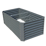 6x3x2ft/8x2x2ft Metal Galvanized Raised Garden Bed Dark Grey Planter Box Outdoor