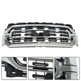 Labwork Front Bumper Grill For 2021-2022 Ford F150 XLT Black&Chrome ML3Z-8200-CA