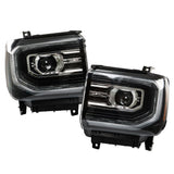 Labwork Right&Left Headlights Fit For GMC Sierra 1500 2016-2018 Black Full LED