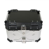 Silver Motorcycle Luggage Waterproof Tail Box Top Case Scooter Trunk Storage 45L