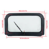Full Glass Windshield w/ Wiper For 2008-2014 Polaris RZR 570, 800, XP 900 Black