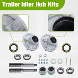 Labwork 1" Hub Round BT8 Spindle Set of 2 Trailer Axle Kits 4 on 4" Bolt Idler