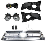 Labwork L+R Fog Lights&Front Bumper Upper Grille For Toyota Highlander 2017-2019