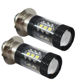 2 Pcs H6 80W LED Super White Head Light Bulbs For Honda TRX 250 300 400 450 700