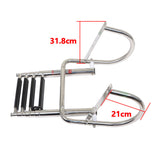 4 Steps Stainless Steel Pontoon Boat Ladder Folding Telescoping Rear Entry