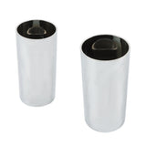 Lug Nut Covers Plastic 33mm 4-1/4" Screw-On Flat Top Cylinder Chrome Set Of 20