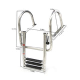 3 Steps Boat Ladder Stainless Steel in-Board Telescoping Folding Dock Ladder