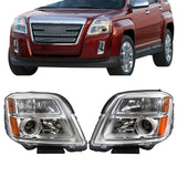 Labwork Left&Right Headlight For 2010-2015 GMC Terrain SL/SLT/SLE Chrome Halogen