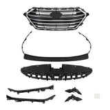 Labwork Grille+Radiator Cover+Bumper Lid+4 Bracket For Hyundai Elantra 2017-2018