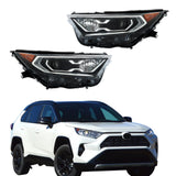Labwork RH+LH Side Headlights For 2019-2022 Toyota RAV4 Hybrid XLE XSE LED Clear