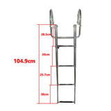 4 Steps Stainless Steel Pontoon Boat Ladder Folding Telescoping Rear Entry