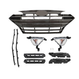 Labwork Front Grille W/ Fog Lights Bracket Molding Set For 19-20 Hyundai Elantra