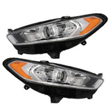 Labwork Left+Right Side Headlight For 2013 2014-2016 Ford Fusion Chrome Housing