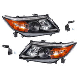 Labwork LH+RH Headlights For Honda Odyssey 2011-2017 Halogen Black Amber Corner