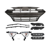 Labwork Front Grille W/ Fog Lights Bracket Molding Set For 19-20 Hyundai Elantra