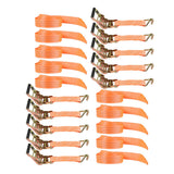 10-Pack 1.5"x15' 4000 lbs Ratchet Straps J-Hook Heavy Duty Polyester Tie Downs