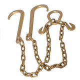 Flatbed Truck Rollback Wrecker Carrier 5/16" X 2' G70 Tow Chain J-Hooks V-Chain