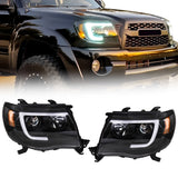 Labwork Right+Left Headlights For Toyota Tacoma 2005-2011 LED Projector Black