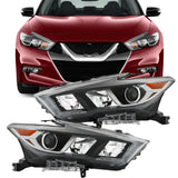 Labwork Driver&Passenger Headlights For 2016-2018 Nissan Maxima LED Chrome Clear