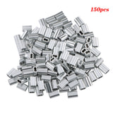 150Pcs Crimping Sleeves 7×7 1.5mm Wire Rope 304 Stainless Steel