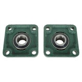 2 PCS UCF205-16 Solid Base Pillow Block Flange Mounted Bearing 1" Bore 4 Bolt