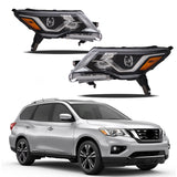 Labwork L+R Headlight For Pathfinder Platinum 2017-2020 S SL SV Halogen LED DRL