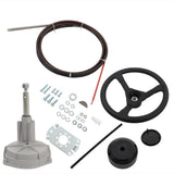 10-17 Feet Cable Boat Rotary Steering System Outboard Kit Marine With Wheel New