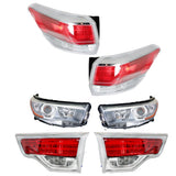 Labwork Pair Outer+Inner Taillights&Headlights For Toyota Highlander 2014-2016