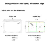 Labwork 18" W X 30" H RV Window Vertical Slide For RVs Camper W/ DOT