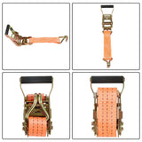 10-Pack 1.5"x15' 4000 lbs Ratchet Straps J-Hook Heavy Duty Polyester Tie Downs